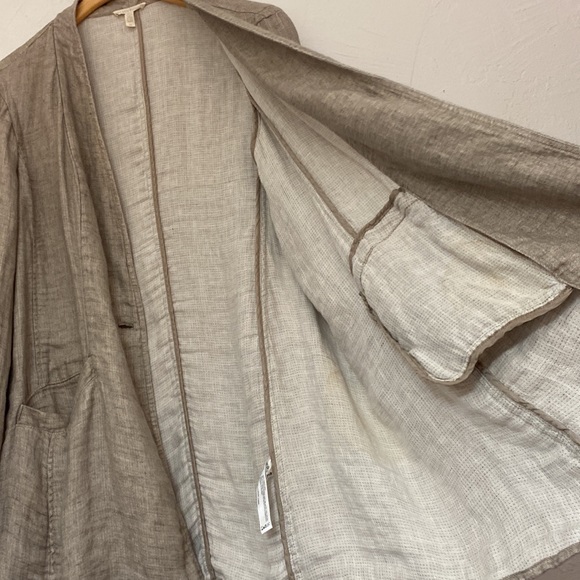 Eileen Fisher Woman Brown Linen Jacket Size 2X - Picture 8 of 17